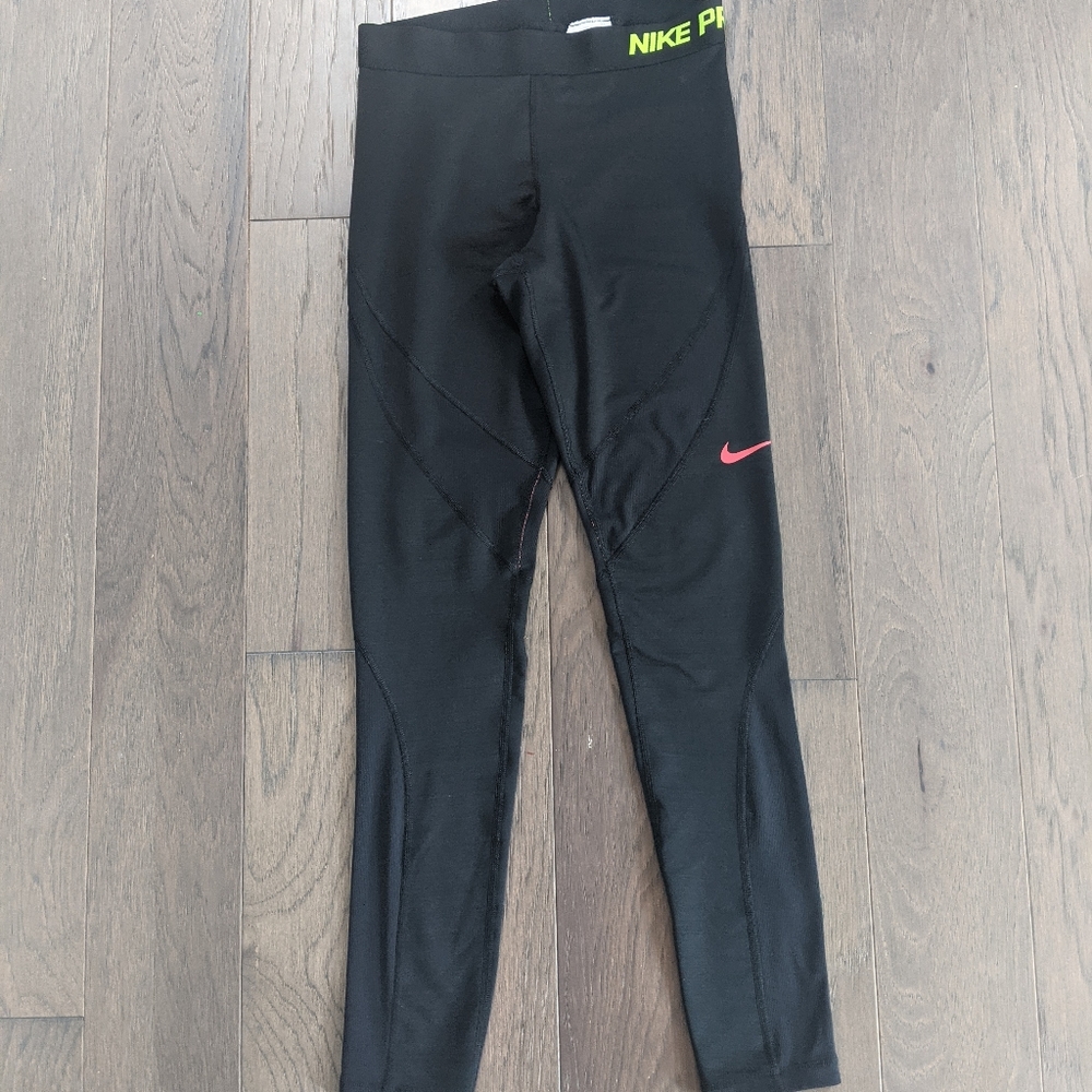Nike Pro Hyperwarm Black Leggings Tight Med - Picture 6 of 8